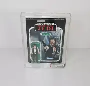 Vintage AFA 80 Star Wars ROTJ 1983 Kenner Han Solo MOC 65 Back-A Clear Bubble
