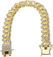 Mipcase Dog Leash Choker for Men Chain Mens Jewelry Half Small Dog Collars Halloween Decor Rhinestones Bulk Pet Collar Puppies Collars Bulk Rhinestones Chunk Dog Necklace Man Alloy Fine