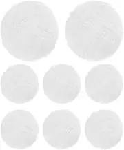 uxcell 8-Pack Faux Fur Pom Poms, 1.2 Inch/ 2.8 cm Soft Fluffy Pompoms Balls Faux Rabbit Fur with Elastic Loop for Hats/Bags/Keychains/Knitting Accessories/DIY Crafts [White]
