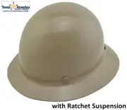 MSA Skullgard Full Brim Hard Hat With Ratchet Suspension - Khaki