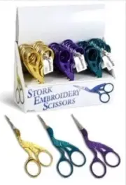GOLDEN YELLOW STORK EMBROIDERY SCISSORS