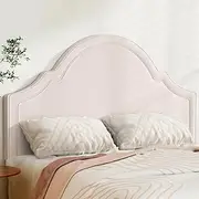 Artiss Bed Frame Queen Size Bed Head Headboard BedHead Base Velvet Beige IRIS