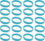 20Pcs Light Blue Silicone Wristbands,Elastic rubber Bracelets,Silicone Sports Rubber Bracelets for Events