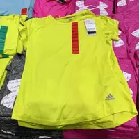 在飛比找蝦皮商城優惠-ADIDAS 女短袖運動排汗衣 黃(M/L)_130684-