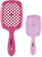 2 Pack Detangling Brush for All Wet or Dry Hair Types - Pain-Free Brushing, Vented Hair Brush - Lightweight Handle with Extreme Flex to Contour to Scalp (Amethyst)