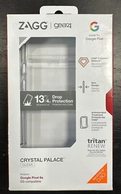 New Zagg Gear4 Crystal Palace Case for Google Pixel 6A - Clear