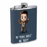 Super People Skills Em1 Flask 8oz Stainless Steel Hip Drinking Whiskey