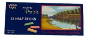Studio Basics Square Pastels Set 32 Half Sticks With Blending Brush SB 85432