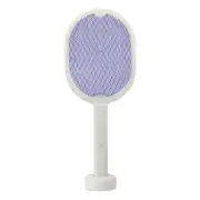 2 In 1 Electric USB Rechargable Racket Fly Swatter Mosquito Insect Zapper