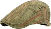 [Generic] 2025 Fashion Stripe Printed Newsboy Caps for Men Women Retro Distressed Berets Adjustable Flat Ivy Gatsby Cabbie Hat