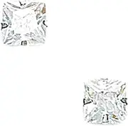 [JewelryWeb] 14k White Gold 6x6mm Square CZ Simulated Diamond Light Prong Set Earrings Stud Earring for Women