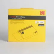 Kodak Mini 3 Retro Photo Printer Yellow + Cartridge 4Pass Bluetooth Portable