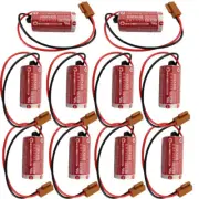 10x Maxell ER17/33 3.6V Battery PLC Industrial Control Battery 2/3A +Brown plug