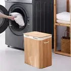 Bamboo Laundry Basket Laundry Hamper Rustic Decoration Fashion with Lid Washing