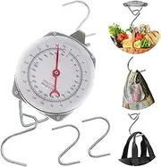 Mechanical Hanging Scales, 400Ib/200Kg, Kitchen Weighing Food Scale, Spring Dial, Gray