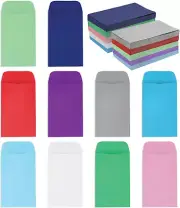 Coin and Small Parts Envelopes 2.25"x 3.5" Gummed Flap 10 assorted colors, X 100