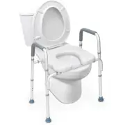 OasisSpace Safety Toilet Seat Stand Alone Raised Seat 300lbs Adjustable U Shape