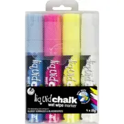 NEW 4x Texta Liquid Chalk marker Jumbo wet wipe writing glossy15mm 0400600