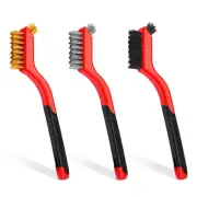 Wire Brush Set, 3 Pcs Stainless Steel/Brass/Nylon Wire Brushes for Cleaning w...