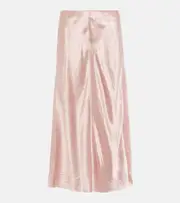 [Vince] Vince Slip satin midi skirt AU 14 beige