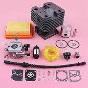 SUOKA 35mm Cylinder Piston Carburetor Repair Kit For Stihl FS120 FS200 FS250 Air Fuel Filter Line Hose Trimmer Engine Replace Part