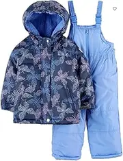 OshKosh B'Gosh 2-Piece Hooded Blue Butterflies Snowsuit for Baby and Toddler Girls