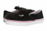New Vans Kids Slip-On Friend Party Fur Black/True White 10.5
