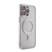 Reiko Magnetic Wireless Charging TPU Bumper Case for iPhone 14 Pro Max in Silver