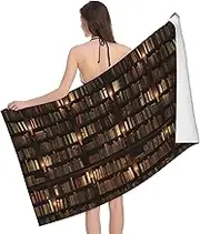 JBYJBX Library Bookshelf Book Print Beach Towel Quick Dry Sandproof Microfiber Beach Bath Towel for Travel Pool Camping