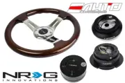 NRG 330mm BR Wood CH S Steering Wheel 1.5" DP 130H Hub Gen2.5 BK Release Lock LB (for: Honda Civic)