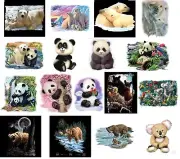Bears Panda Polar Koala Black PRESS MACHINE TRANSFER to Apply on T Shirt Fabric