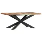 Solid Rough Mango Wood Dining Table Furniture Light Brown/Multicolour vidaXL