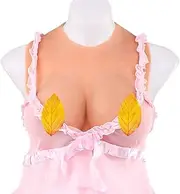 [ZXJEN] Silicone Breast Forms Lifelike Fake Breasts Artificial Half Body Breast False Boobs for Crossdresser Transgender Mastectomy Breast Enhancer E Cup / 2000g