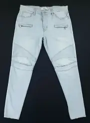 HUDSON Men's 38 Blinder V2 Skinny Biker Denim Jeans Dune Lt. Blue NWT $285