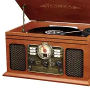 Stylish 6-in-1 Record Player with Bluetooth & Built-in Speakers - Retro Design