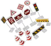 SUPVOX 10Sets Traffic Sign Early Education Traffic Scene Play Kit for Interactive Road Fences Signals Safe Learning Tools for Traffic Safety Awareness