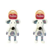 2x Rosewood 37cm Maisie Mouse Plush w/ Squeaker Pet Dog Fun Play Chew Toy Grey
