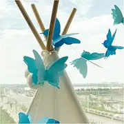 Bunting Flags 3D Paper Garland Buntings Wedding Party Birthday Festival DIY Hanging Decoration1 String 3D Paper Butt Bunting (Color : Blue, Size : 2m Length)