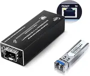 Mini Gigabit Fiber Media Transceivers Micro Mini SFP Ethernet with 1310nm Multimode Media Converter 10/100/1000Base-Tx to 100/1000Base-FX to Fiber Converter with SFP Slot USB-C Power Input,550m