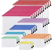 Versatile Mesh Zipper Pouch Document Bag Set (Mixed, 30 Pcs) - Perfect for Organizing and Protecting Your Documents