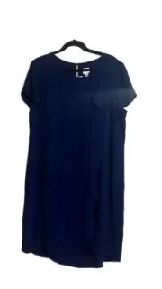 Chico’s Dress Sz XL Ruffle Wrap Front Flutter Cap Sleeves Classic Worship