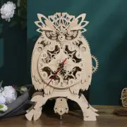 The Wooden Desk Owl Bracket Clock 3D wooden puzzle DIY Battery Mechanical Clock