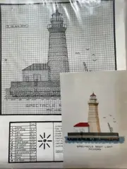 Spectacle Reef Light Michigan Cross Stitch Pattern