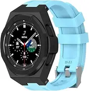 [SUPENG] Case + Band Compatible with Samsung Galaxy Watch 4 Classic 46mm Rugged Protective Cover with Screen Protector Compatible with Samsung Watch 4 Classic 46 (Color : Color 5, Size : Watch4 Classic 46mm
