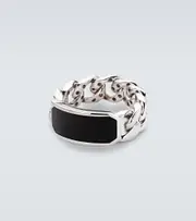 [Shay Jewelry] Shay Jewelry ID Link 18kt white gold ring with onyx J metallic