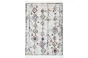 Bohemian Moroccan Taza White Rug