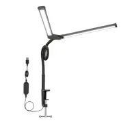 Adjustable Double Head LED Clamp Lamp, Eye Care Study Light With 10 Brightness