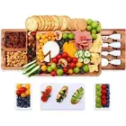 Acacia Wood Cheese Board Knife Set Charcuterie Tray Birthday House Warming Gift
