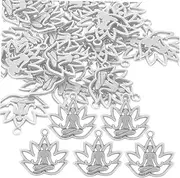 [TEMPNAP] Lotus Pendant Yoga Figurines Buddha Lotus Hanging Charm Desktop Decor Creative Pendant Delicate Buddha Decor Office Decor Buddha Lotus Model Buddha Lotus Statue Silver Alloy