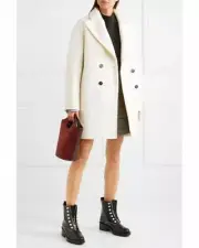 Carven Ivory Wool-blend Bouclé Coat NWT, FR 40/ US 8